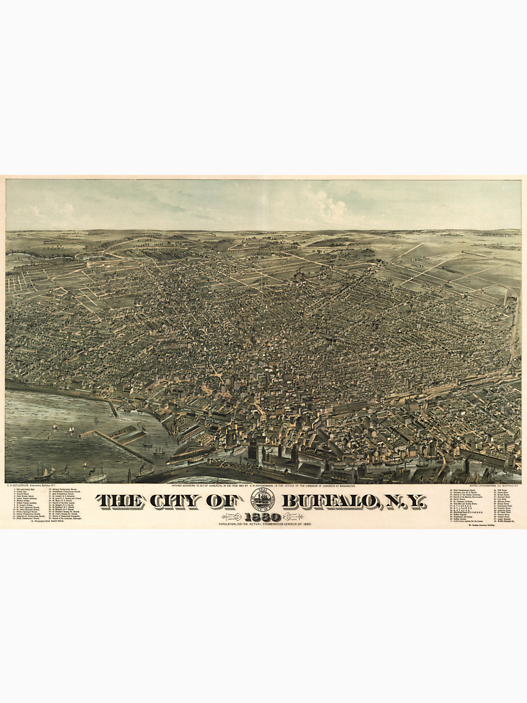 Vintage Pictorial Map Of Buffalo New York 1880 By Bravuramedia