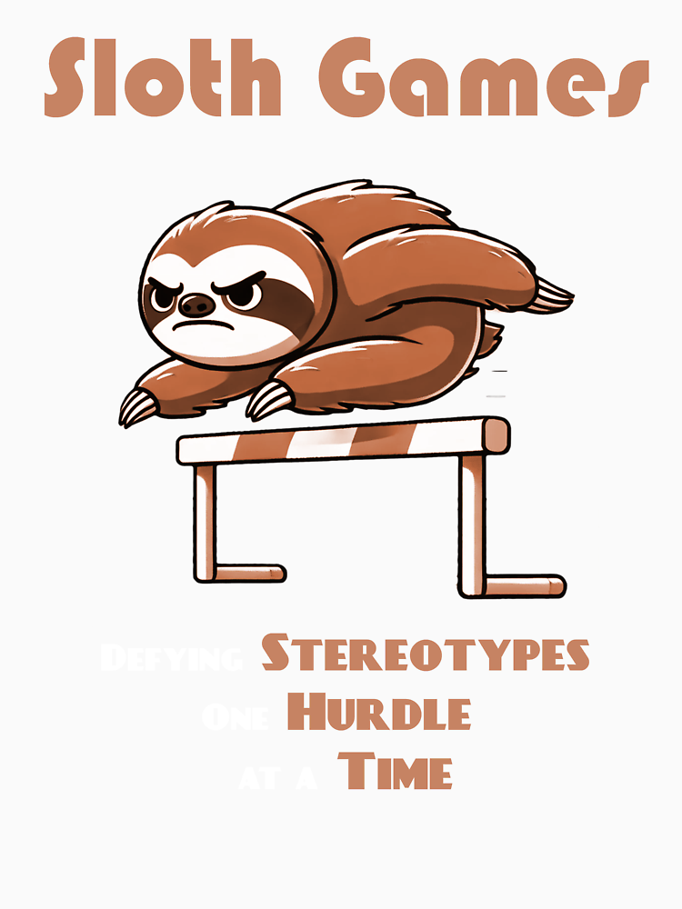 Funny Sloth Jumping Over Hurdle Sloth Games Defying Stereotypes Design For Humor Lovers By Notsowisecraker