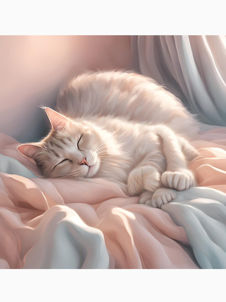 Super Cute Pink Sleeping Cat By Miro4