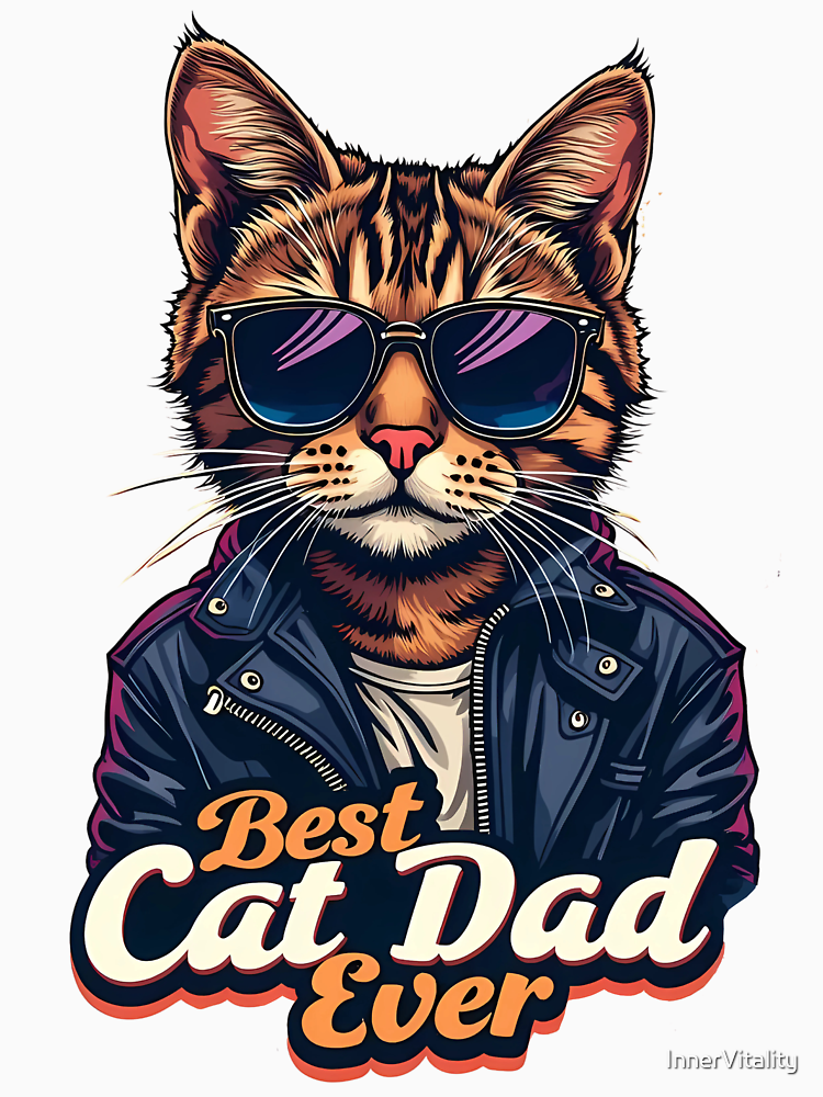 Best Cat Dad Ever Funny Tabby Cat Father By Innervitality