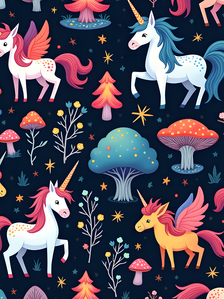 Mythical Forest Creatures Seamless Pattern By Loopnlayer