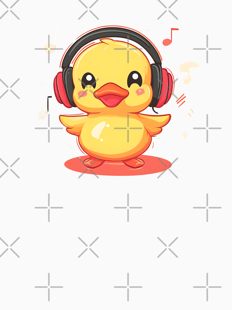 Cute Duck Listening To Music By Dersenat