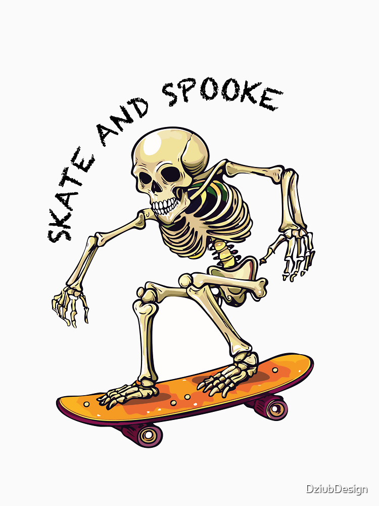 Skate And Spooke Skeleton By Dziubdesign