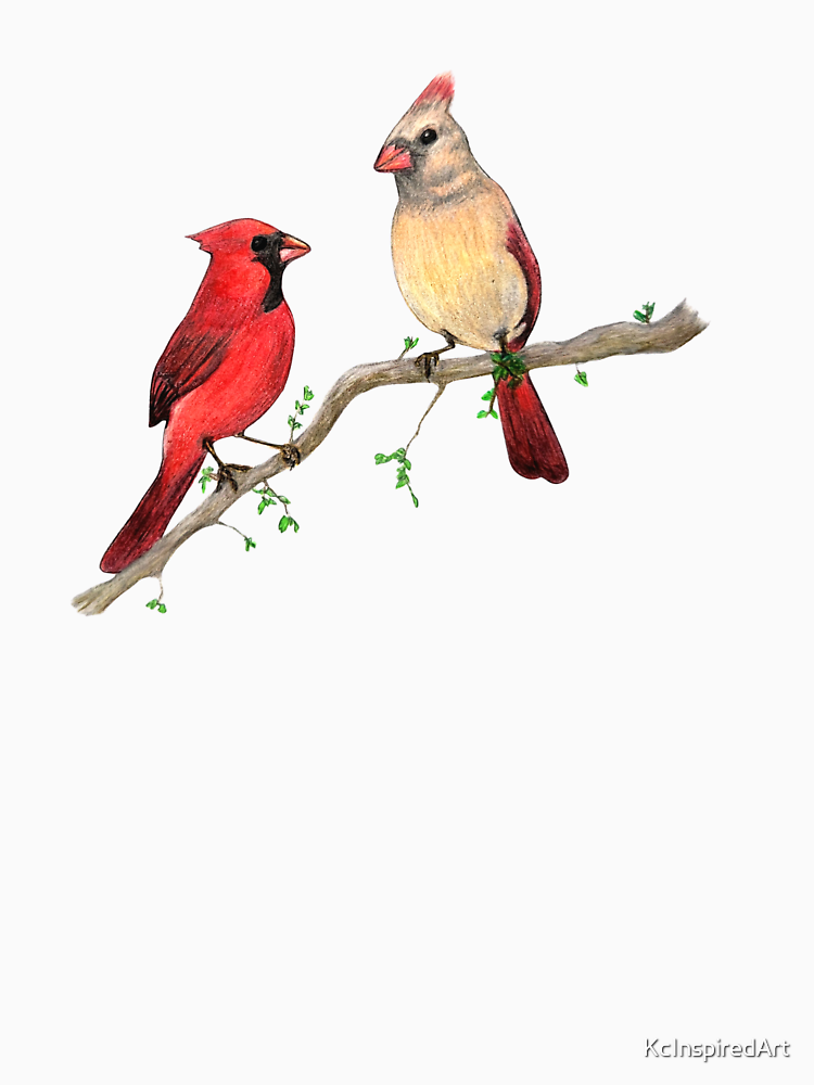 Cardinal Lovebirds By Kcinspiredart