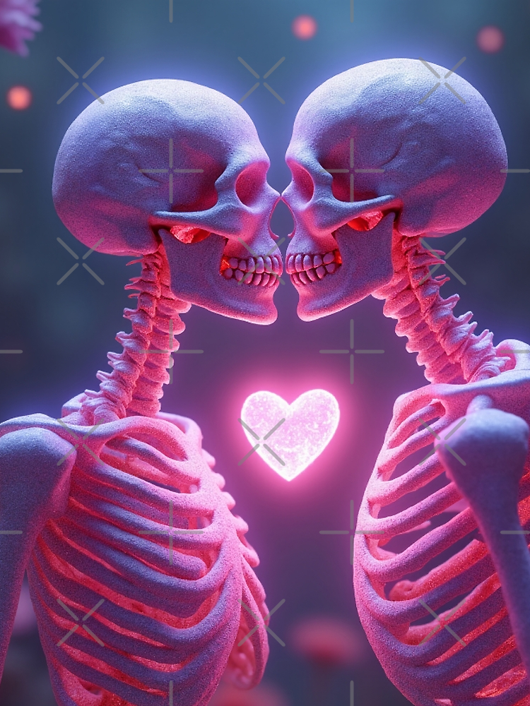 Two Ethereal Skeletons In An Intimate Kiss By Gcammino Style 2