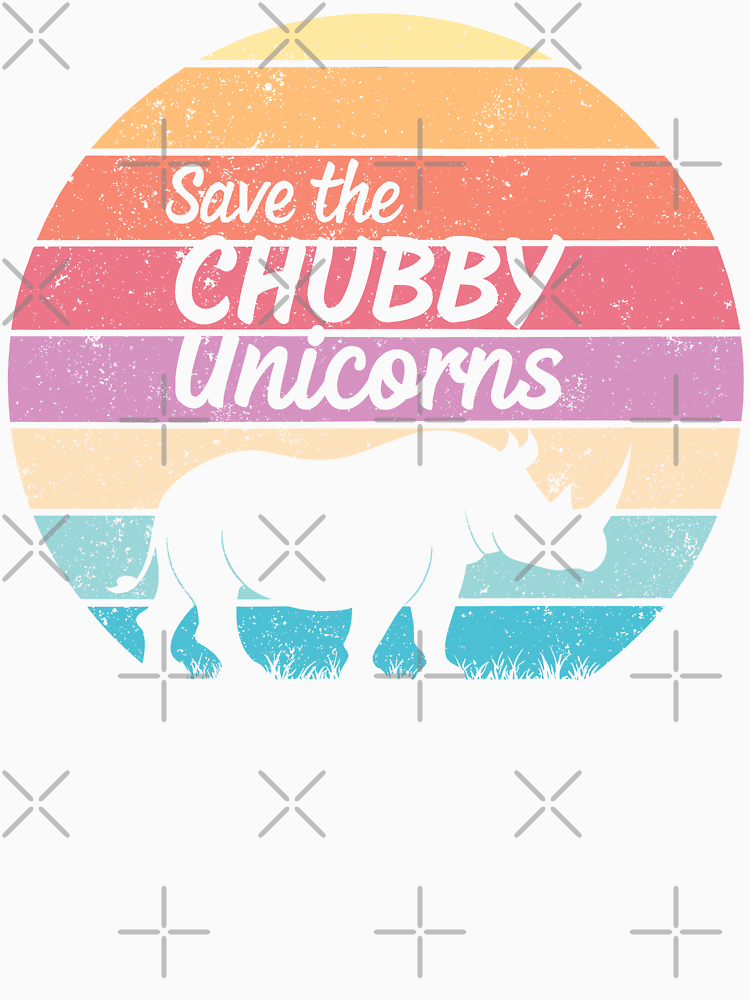 Save The Chubby Unicorns Retro Funny Rhino Joke By Crisp002