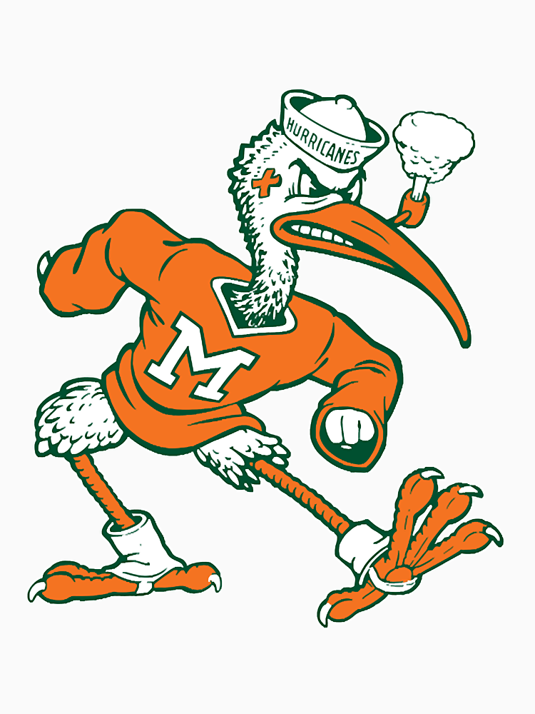 Vintage Sebastian Mascot Of Univ Of Miami Mascot T Shirt By Trippertob67