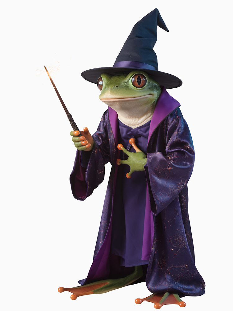 Magical Frog Wizard In Starry Robe By Animalairtistry