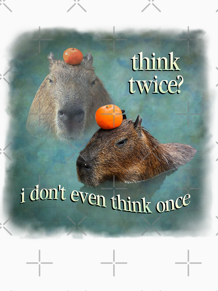 Think Twice I Don T Even Think Once Capybara Word Art By Snazzyseagull