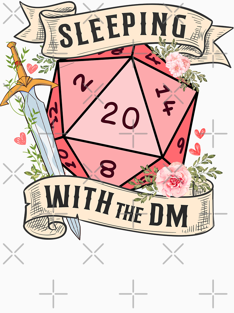 Sleeping With The Dm Dungeon Master Girlfriend Wife Gift D20 Dnd Dice With Flowers And Sword By Dungeonatelier