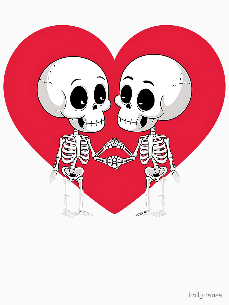 Valentines Day Funny Skeleton Hand Heart Men Boys Girls Kids By Holly Renee