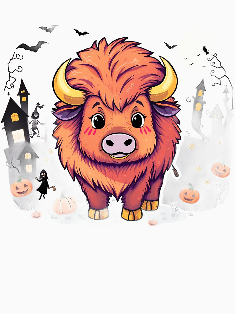 Halloween Buffalo Animals Stickers By Jennieluous