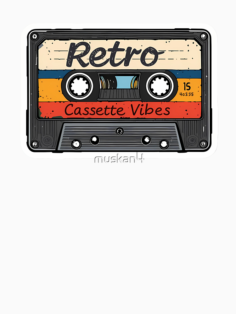 Retro Cassette Vibes Sticker Vintage Music Lover Gift By Muskan4