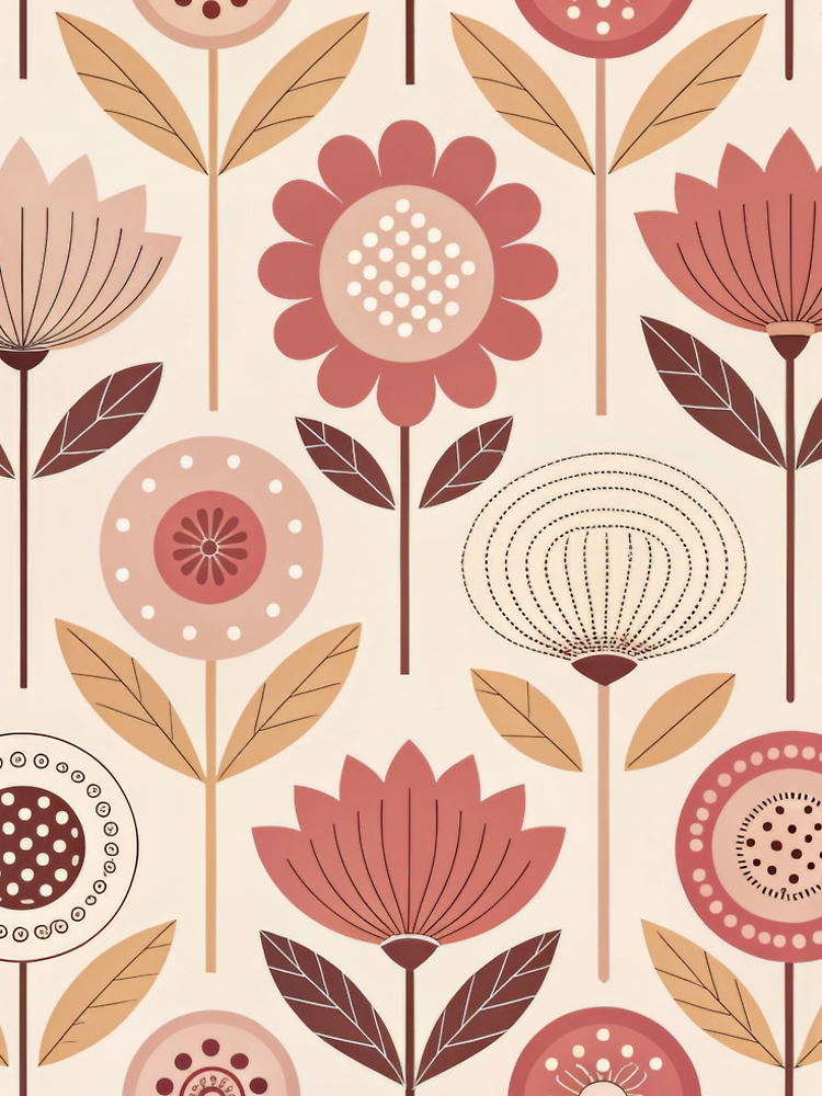 Mid Century Modern Floral Pattern By Kriszlvn