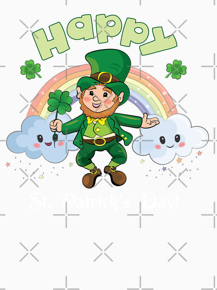 Cute St Patrick S Day Leprechaun With Rainbow By Hajnalkart