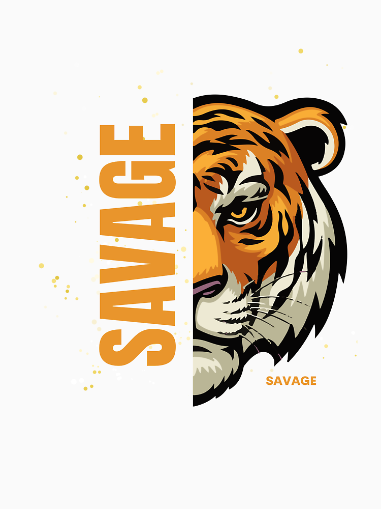 Savage Tiger Tshirt By Digitalgrv