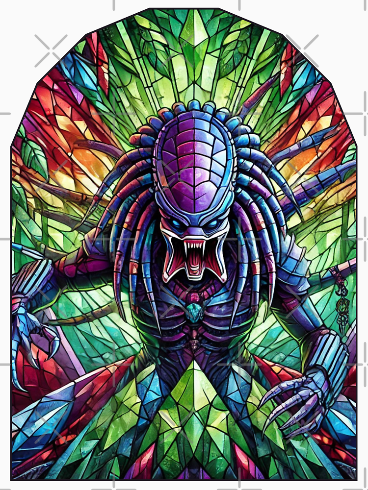 Predator The Hunter Warrior Stained Glass Heroes Villains And Creatures By Gemwerqs