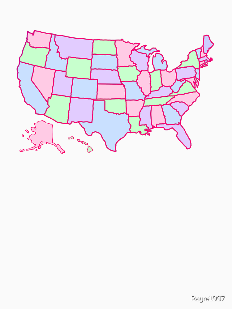 United States Map In Pastel Without Labels By Rayre1997