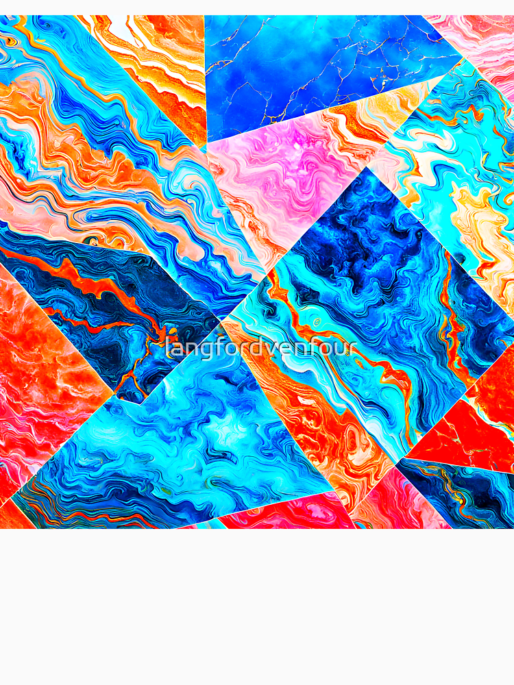 Colorful Abstract Shapes With Marble Pattern By Langfordvenfour