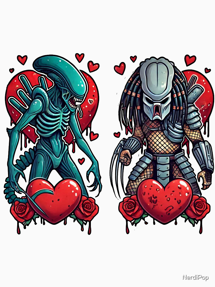 Xenomorph Alien And Predator Allies Valentine S Day By Nerdipop