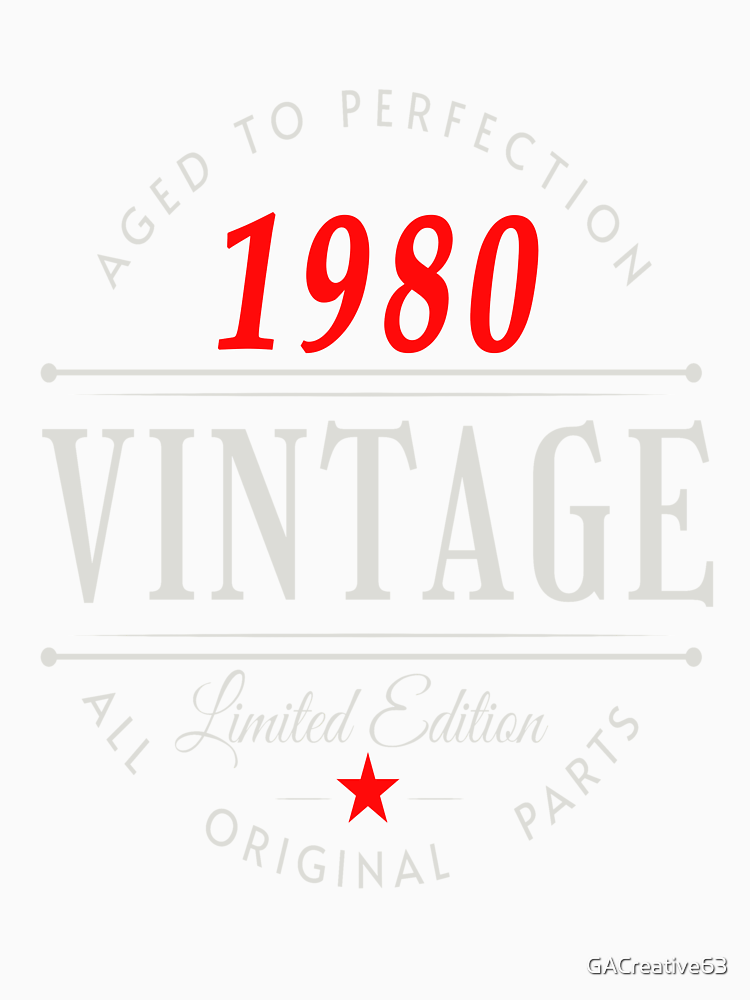 Vintage Born In 1980 By Gacreative63