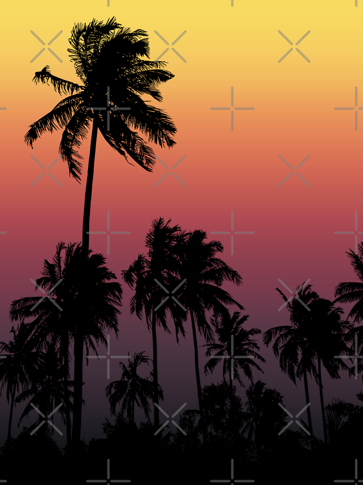 Palm Trees Sunset By Cutecrazytshirt