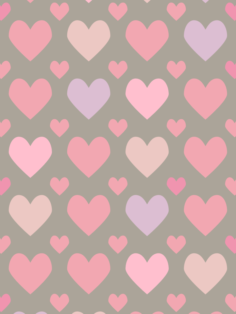 Colorful Hearts On A Gray Background Valentine Pattern Red Pink By My Fake Places