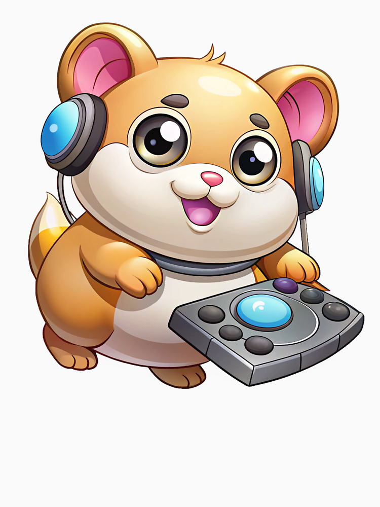 Cozy Cute Kawaii Hamster Dj Enjoying Life By From The Heart