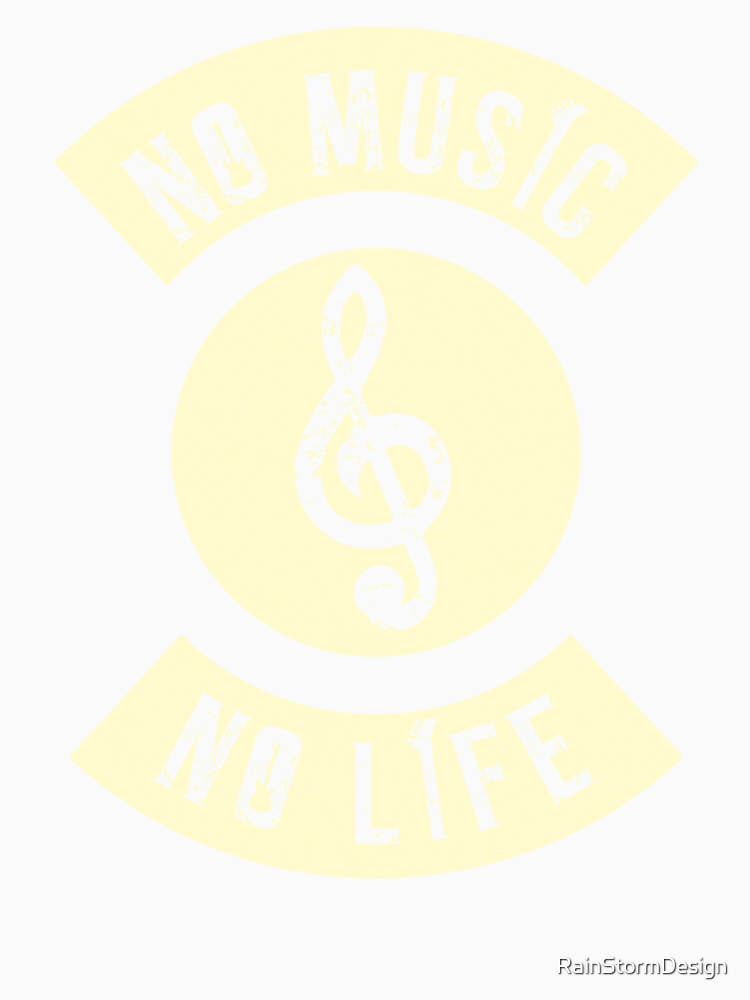 No Music No Life Distressed Treble Clef Music Lover Design By Rainstormdesign