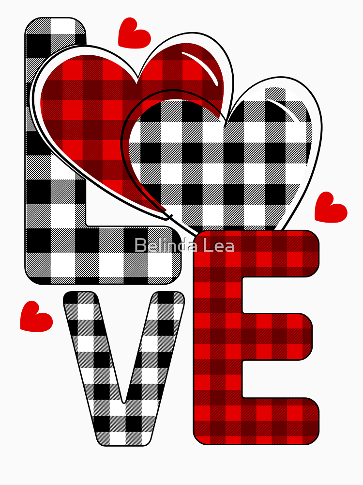 Black And Red Buffalo Plaid Love By Lunaleadesignco