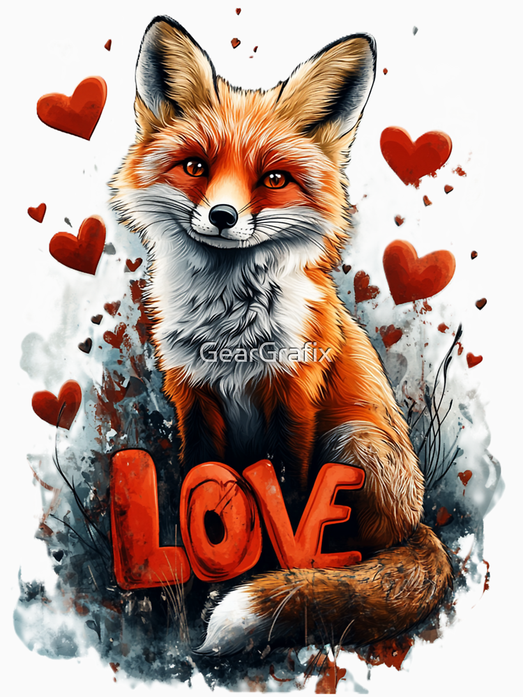 Love Cute Fox Happy Valentines Day By Geargrafix