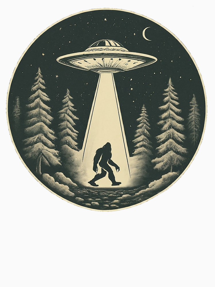 Vintage Bigfoot Ufo Abduction By Wolfetees