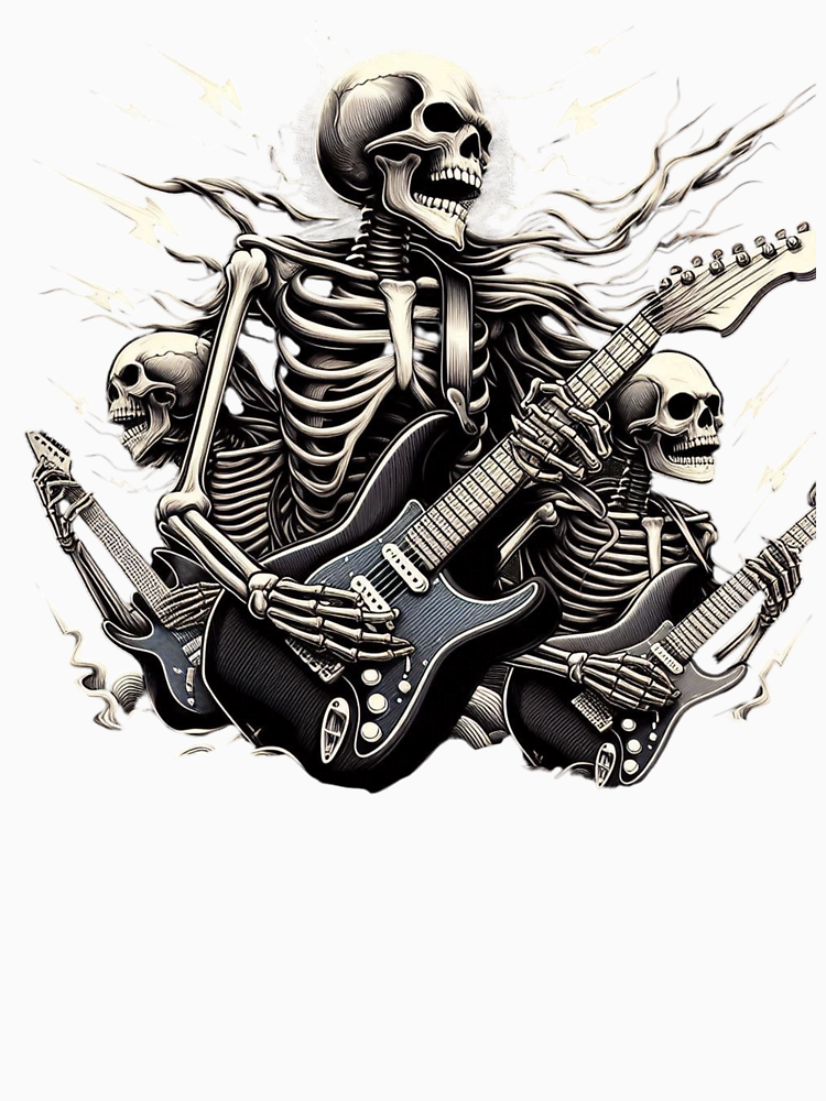 Skeleton Rockers Grunge Graphic Art By Soulit