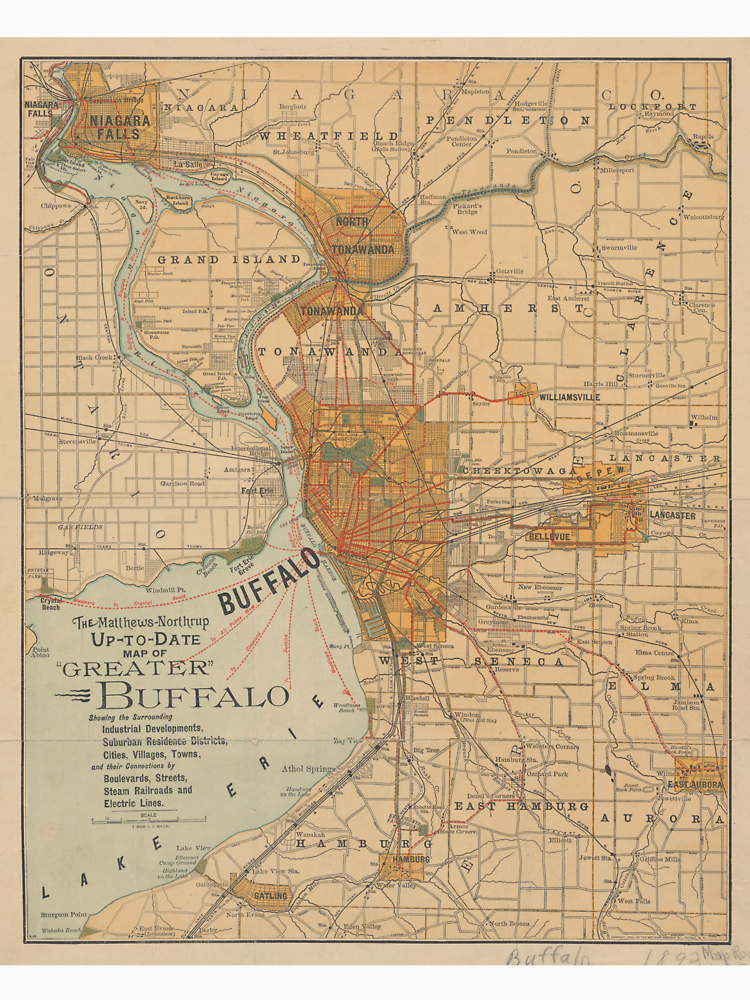 Vintage Map Of Buffalo Ny 1893 By Bravuramedia