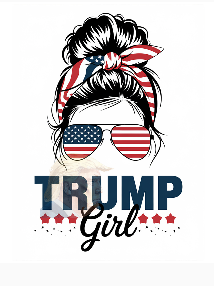 Patriotic Usa Messy Bun Trump Girl Design By Beastleah