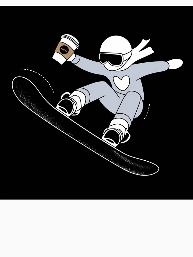 Snowboarding In Mid Air With Coffee By Trendspatterns