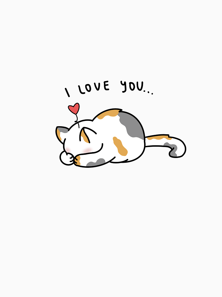 Cute Tricolor Cat I Love You By Liberumaqua