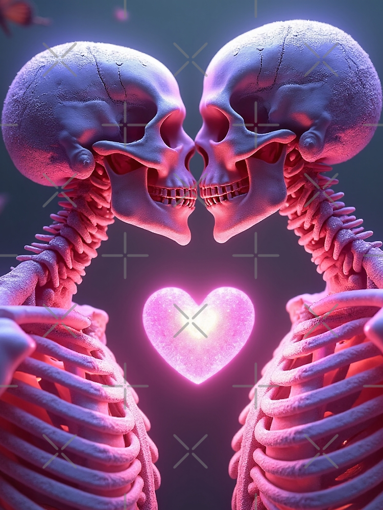 Two Ethereal Skeletons In An Intimate Kiss By Gcammino Style 3