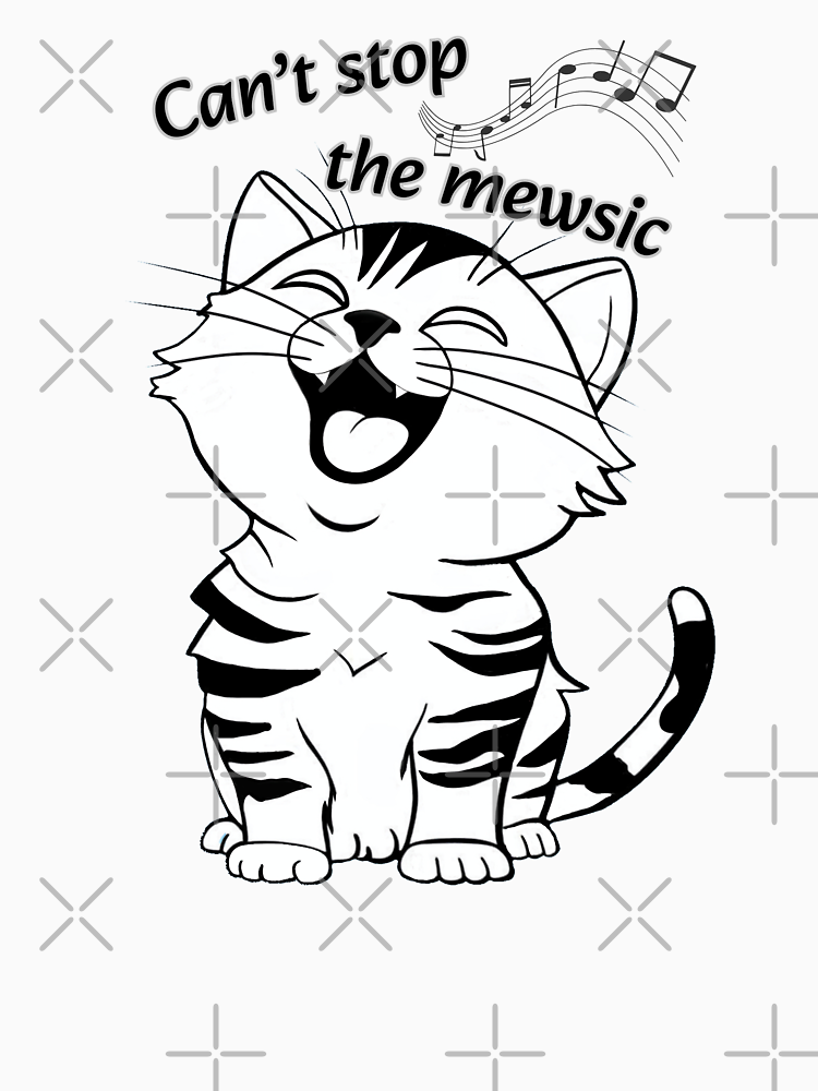 Cute Cat Singing Pun Music Design By Reflectart