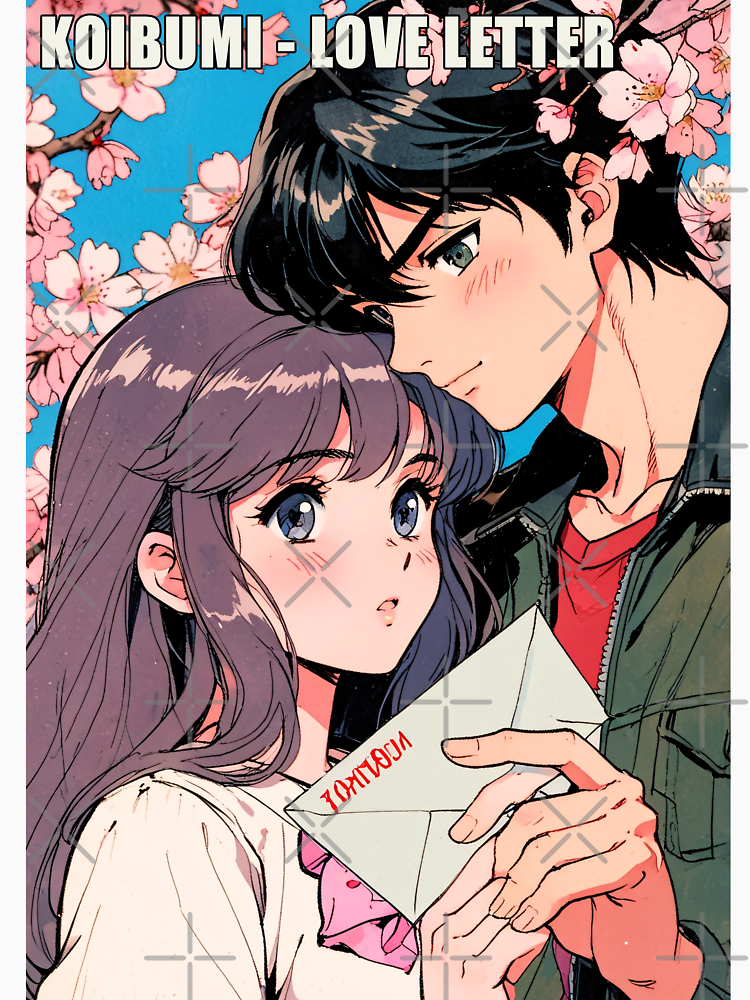 Love Letter Retro Anime Couple Sharing A Message By Alivestyle