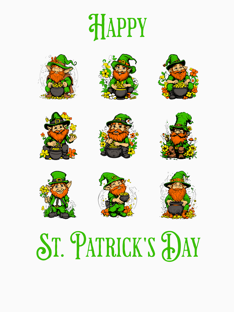 Funny Happy St Patrick S Day With Cute Gnomes For Man Woman By Angelika Stern