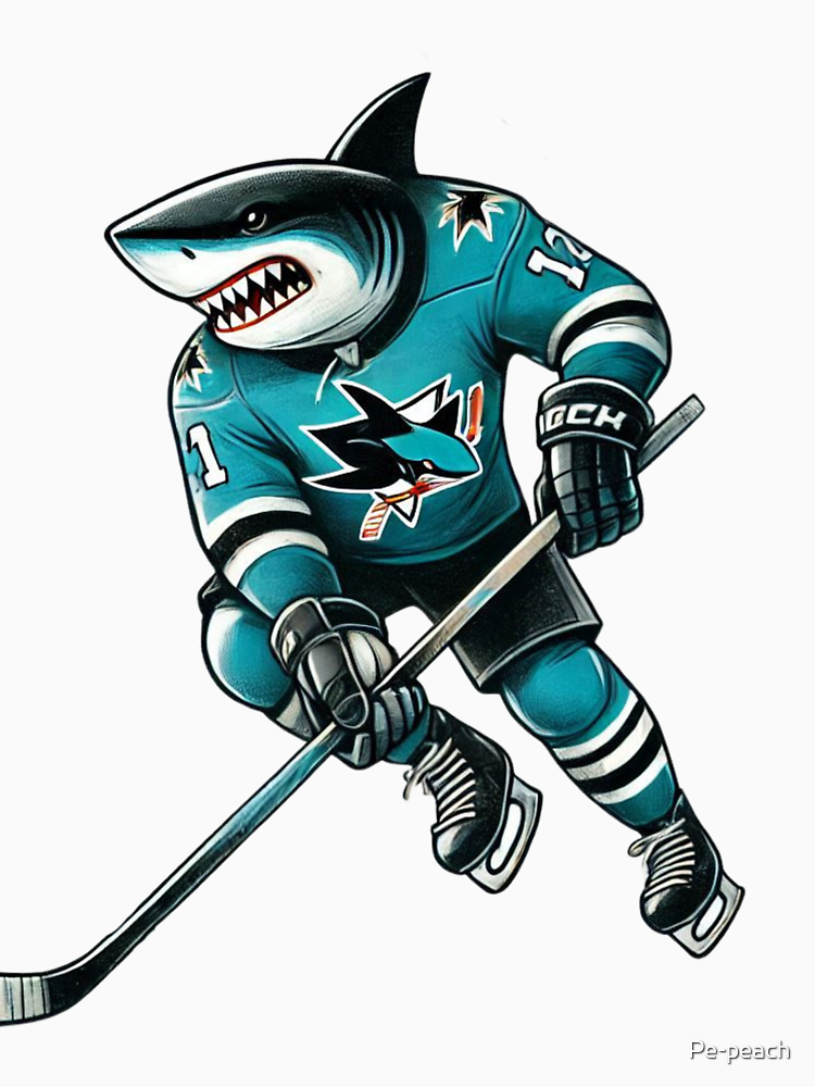 Funny Sharks Hockey By Pe Peach