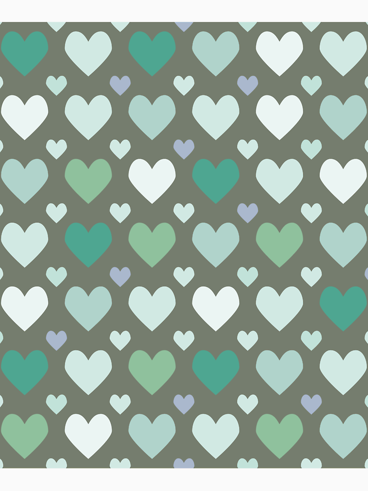 Colorful Hearts On A Dark Gray Background Valentine Pattern Blue Green By My Fake Places