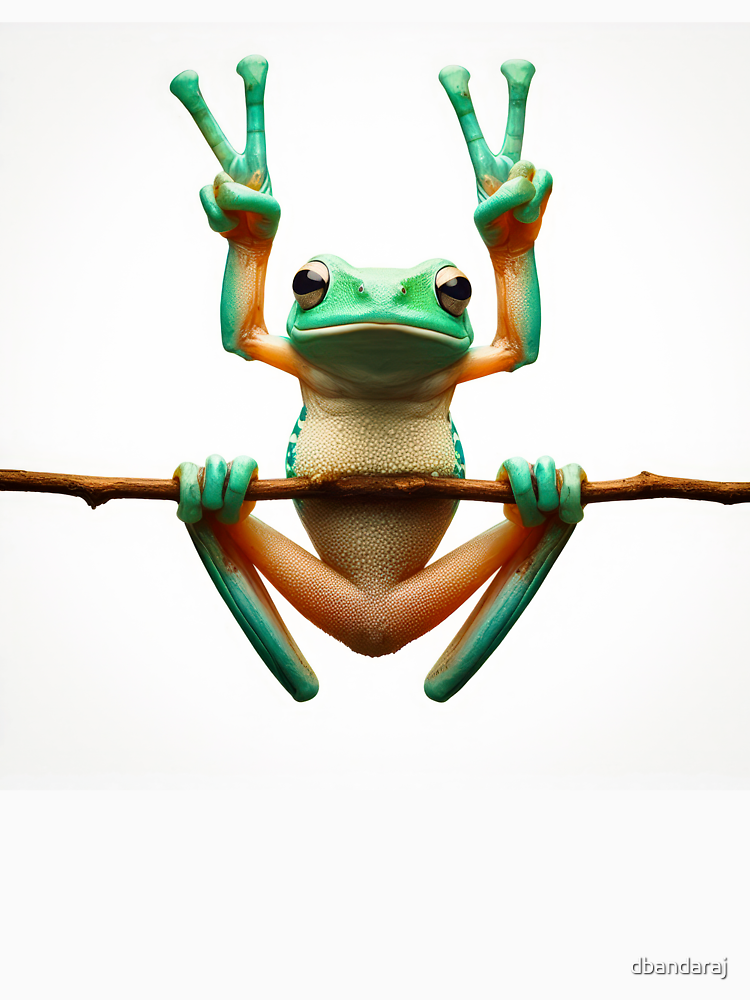 Tree Frog Giving A Double Peace Sign By Dbandaraj