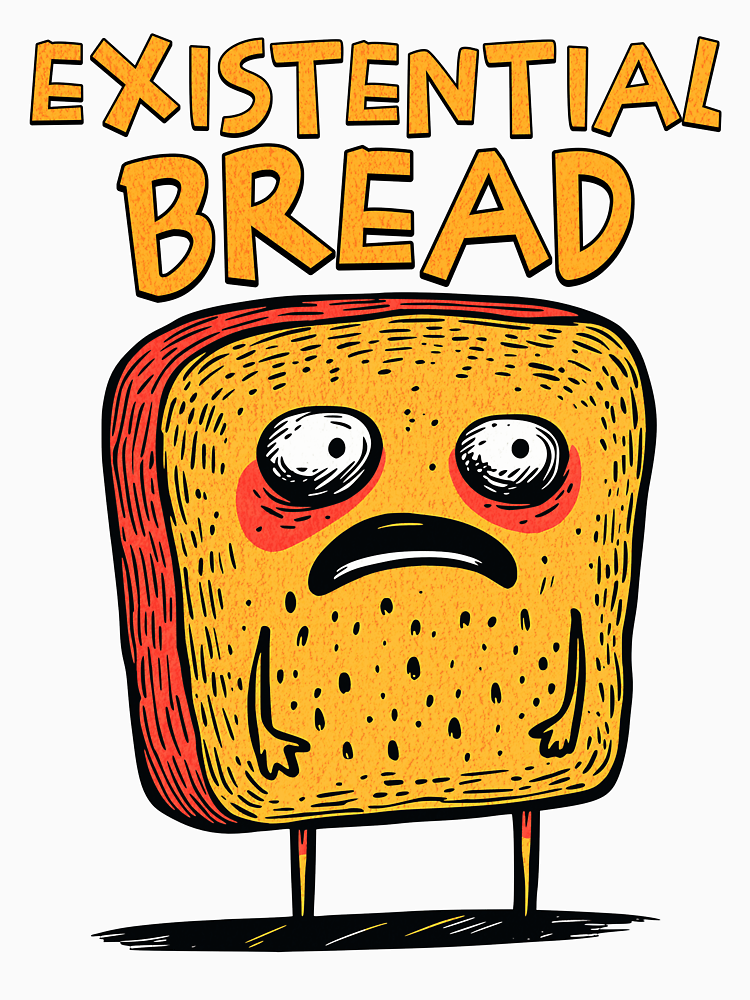 Existential Bread Funny Existential Dread Pun Dark Humor Design By Witchyarty