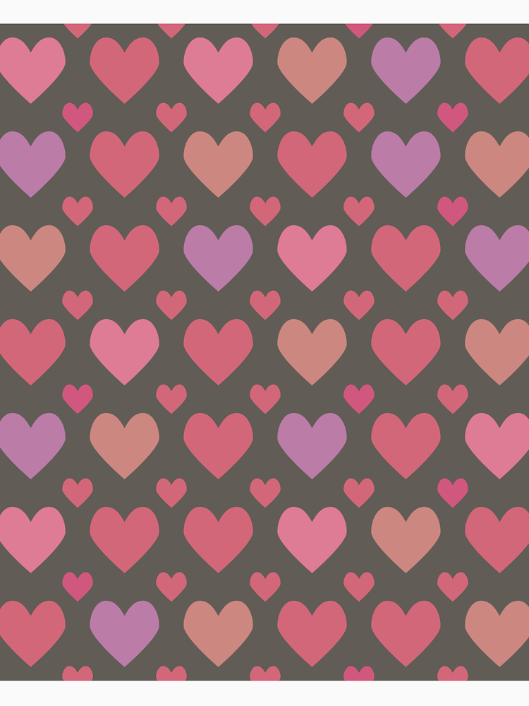 Colorful Hearts On A Dark Gray Background Valentine Pattern Red Pink By My Fake Places