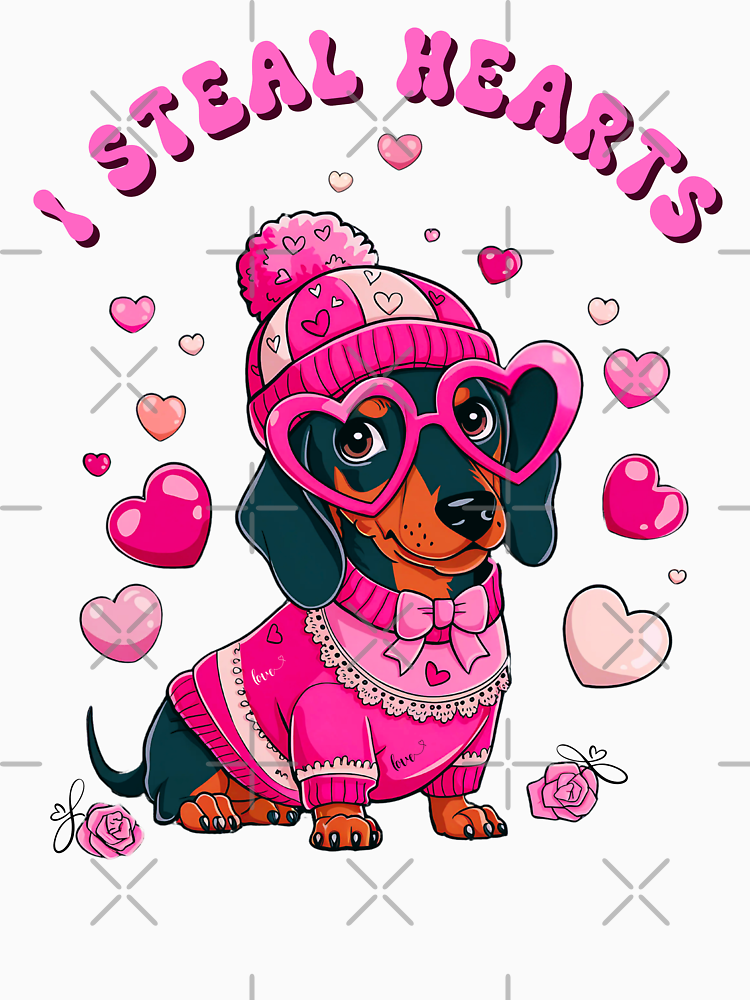 Love At First Sight Valentine Dachshund By Dezidezigns