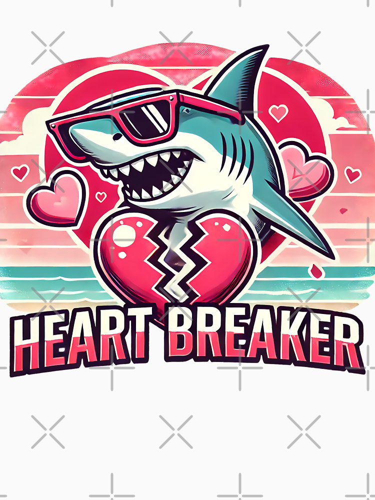 Valentines Day Shark Heart Breaker By Pkung