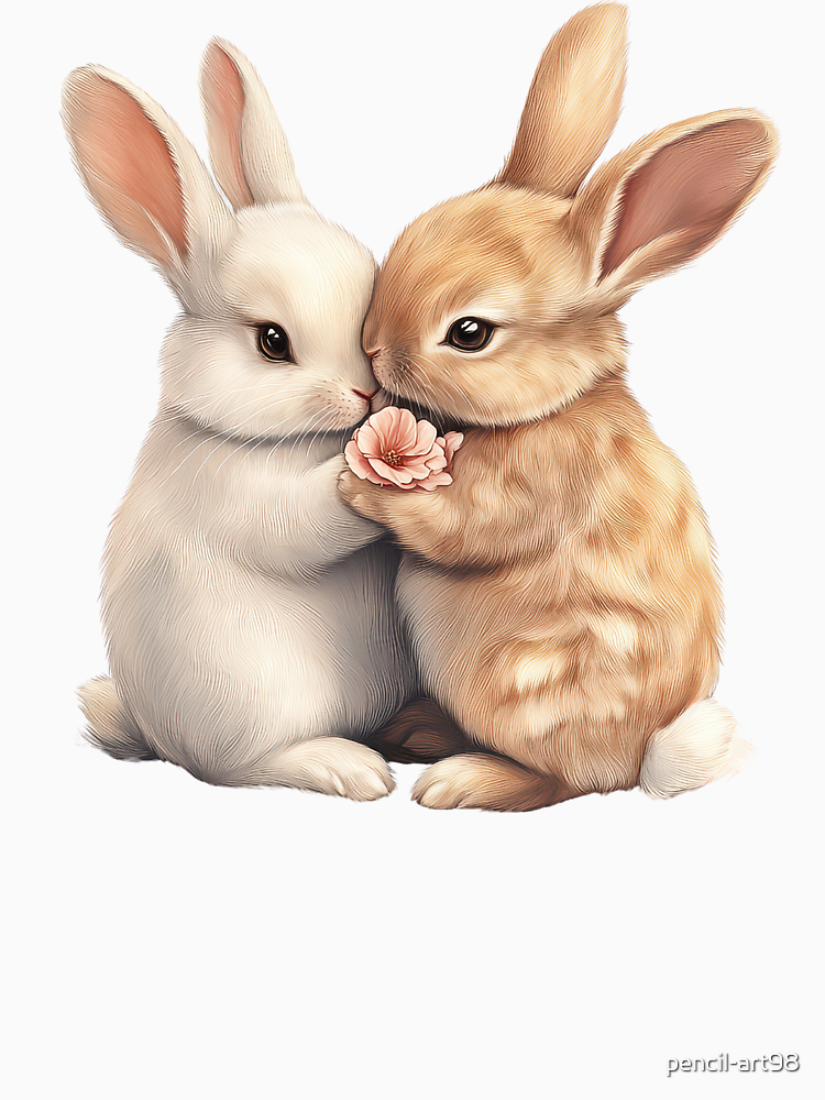 Valentine Bunny Heart Love By Pencil Art98